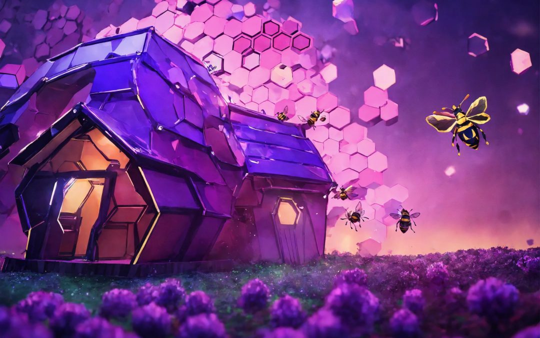 Bees are building a futuristic house with pieces of decentralised data from ETH swarm.