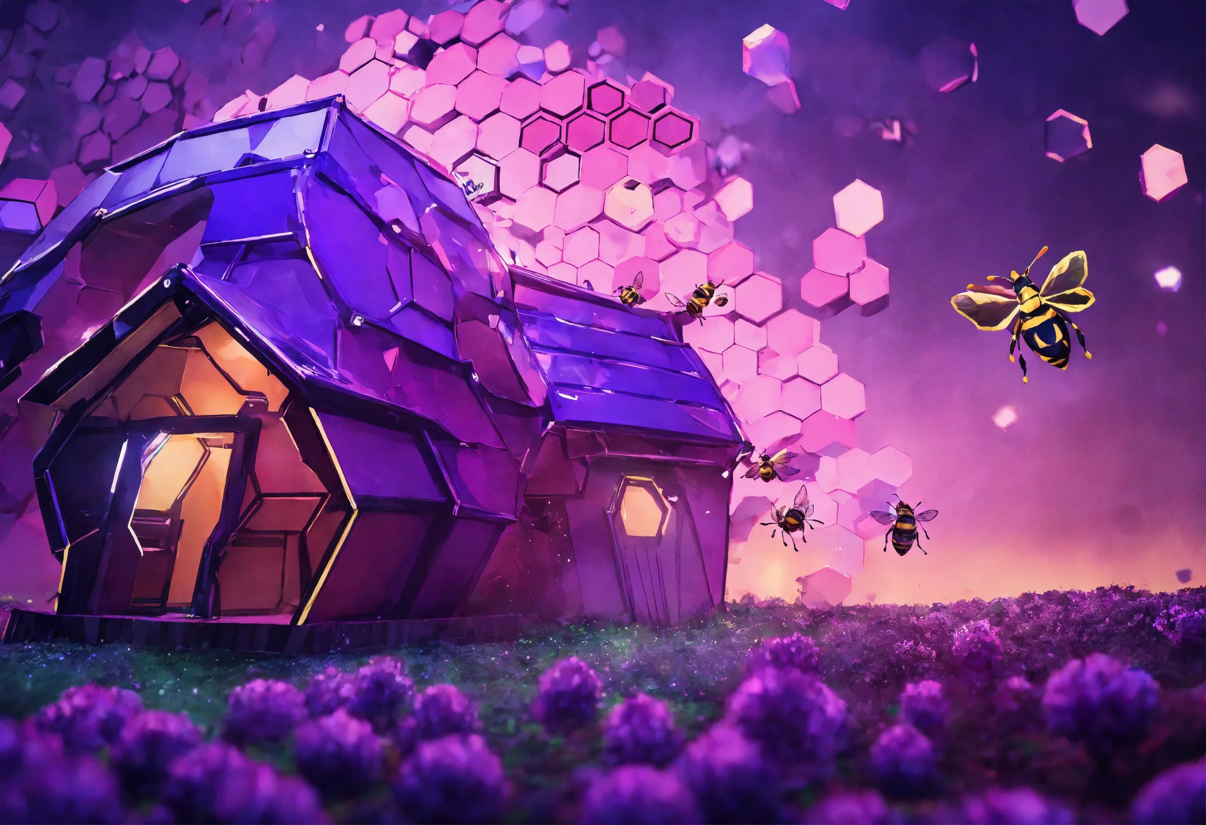 Bees are building a futuristic house with pieces of decentralised data from ETH swarm.